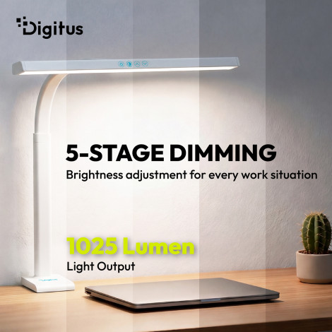 Digitus LED Desk Lamp, 50 cm, White | DA-90491 | 1025 lm | 7 W | 3000-6500 K | Warm to cold white light | LED lamp | 10 V