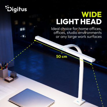Digitus LED Desk Lamp, 50 cm, White | DA-90491 | 1025 lm | 7 W | 3000-6500 K | Warm to cold white light | LED lamp | 10 V