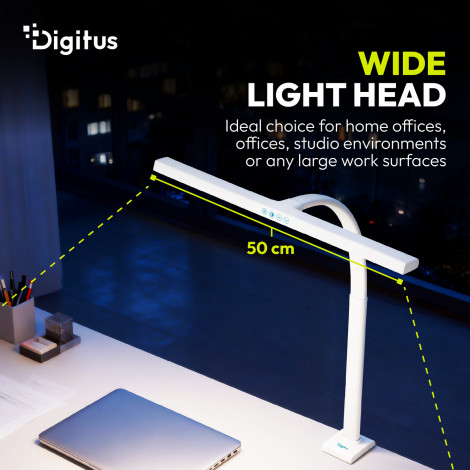 Digitus LED Desk Lamp, 50 cm, White | DA-90491 | 1025 lm | 7 W | 3000-6500 K | Warm to cold white light | LED lamp | 10 V