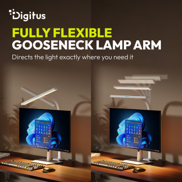 Digitus LED Desk Lamp, 50 cm, White | DA-90491 | 1025 lm | 7 W | 3000-6500 K | Warm to cold white light | LED lamp | 10 V