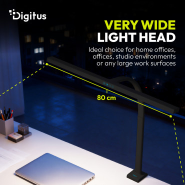 Digitus LED Desk Lamp, 80 cm, Black | DA-90492 | 2400 lm | 16 W | 3000-6500 K | Warm white | LED lamp | 10 V