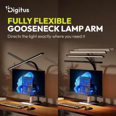 Digitus LED Desk Lamp, 80 cm, Black | DA-90492 | 2400 lm | 16 W | 3000-6500 K | Warm white | LED lamp | 10 V