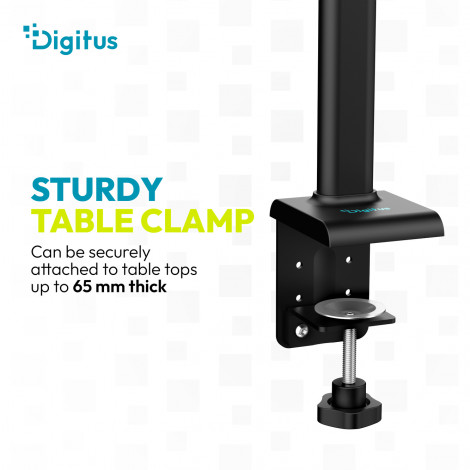 Digitus LED Desk Lamp, 80 cm, Black | DA-90492 | 2400 lm | 16 W | 3000-6500 K | Warm white | LED lamp | 10 V