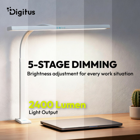 Digitus LED Desk Lamp, 80 cm, White | DA-90493 | 2400 lm | 16 W | 3000-6500 K | Warm white light to white daylight | LED lamp | 