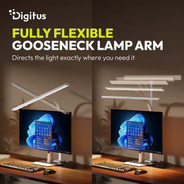 Digitus LED Desk Lamp, 80 cm, White | DA-90493 | 2400 lm | 16 W | 3000-6500 K | Warm white light to white daylight | LED lamp | 