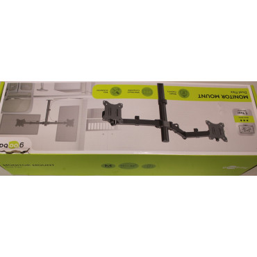 SALE OUT. Goobay Dual Monitor Mount Flex, Black | Goobay Dual Monitor Mount Flex | Swivel, Tilt, Rotation | 17-32 " | Maximum we