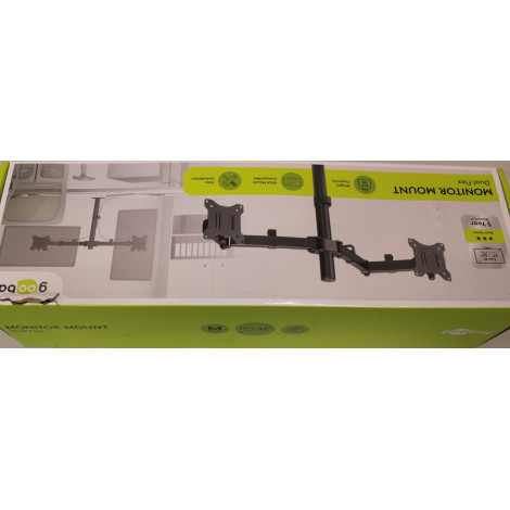 SALE OUT. Goobay Dual Monitor Mount Flex, Black | Goobay Dual Monitor Mount Flex | Swivel, Tilt, Rotation | 17-32 " | Maximum we