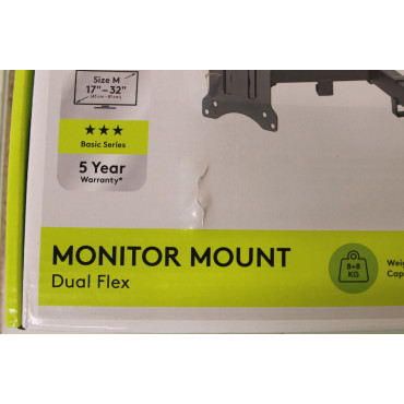 SALE OUT. Goobay Dual Monitor Mount Flex, Black | Goobay Dual Monitor Mount Flex | Swivel, Tilt, Rotation | 17-32 " | Maximum we