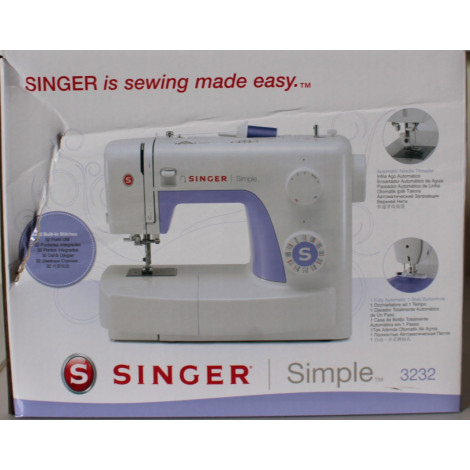 SALE OUT. Singer | Sewing Machine | Simple 3232 | Number of stitches 32 | Number of buttonholes 1 | White | DAMAGED PACKAGING
