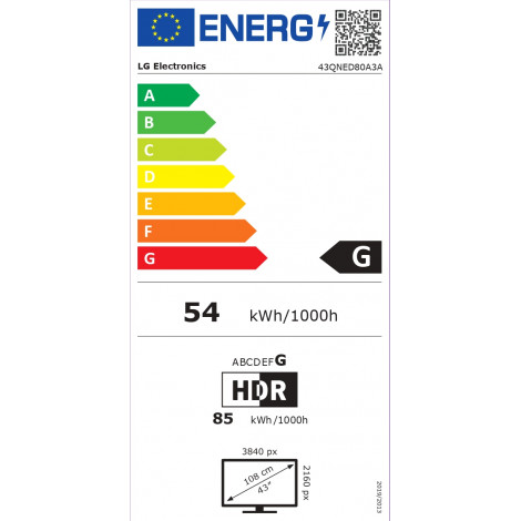 LG 43QNED80A3A | 43 | Smart TV | webOS 25 | UHD | Black