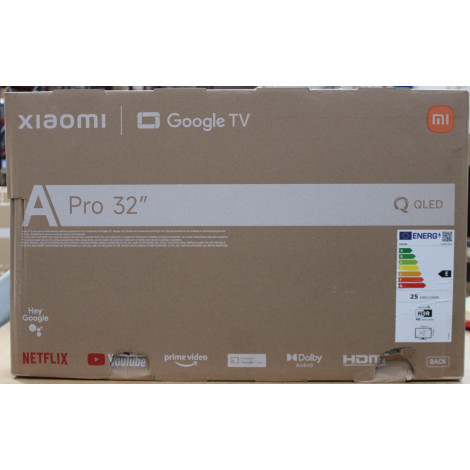 SALE OUT. | Xiaomi QLED TV A Pro 2026 | 32" | Smart TV | Google TV | HD | Dark Gray | DAMAGED PACKAGING, CRACKED BODY (BACKSIDE,