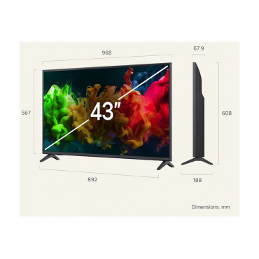 LG QNED 4K evo AI Mini LED TV | 43QNED8EB3F | 43 | Smart TV | webOS | UHD | Black