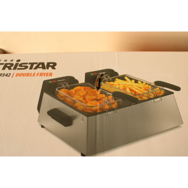 SALE OUT. Tristar FR-9342 Double deep fryer, Total capacity 6 L, 3600 W, Stainless Steel/Black | Tristar Double deep fryer | FR-
