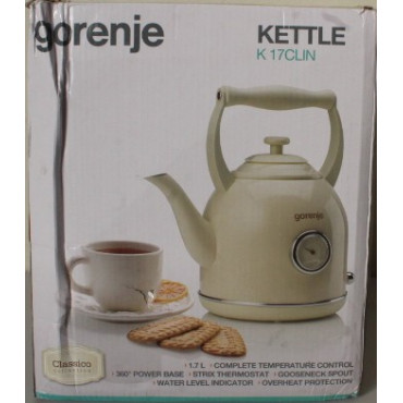 SALE OUT. | SALE OUT. | Gorenje | Kettle | K17CLIN | Electric | 2000 W | 1.7 L | Plastic/Metal | 360 rotational base | Ivory | D