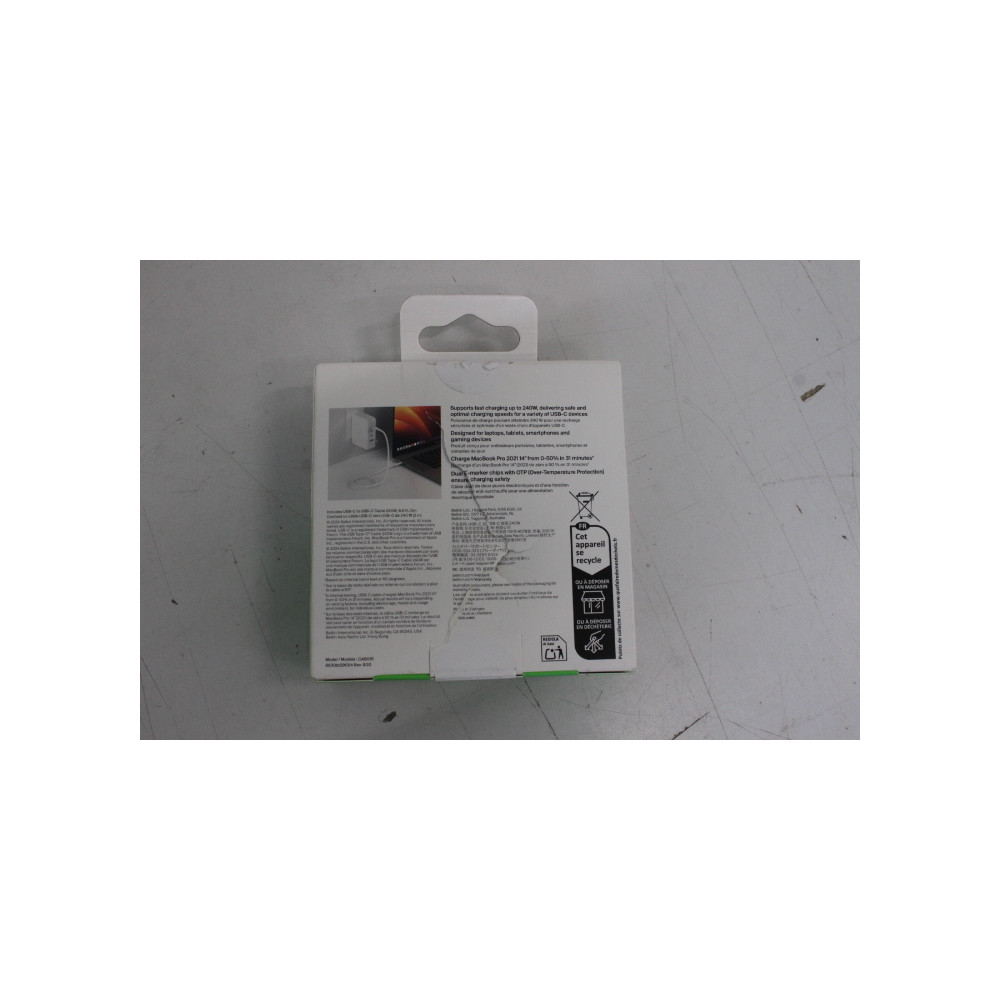 SALE OUT. Belkin 240W USB-C to USB-C Cable (2 m) - White | SALE OUT. SALE OUT. Belkin | DAMAGED PACKAGING