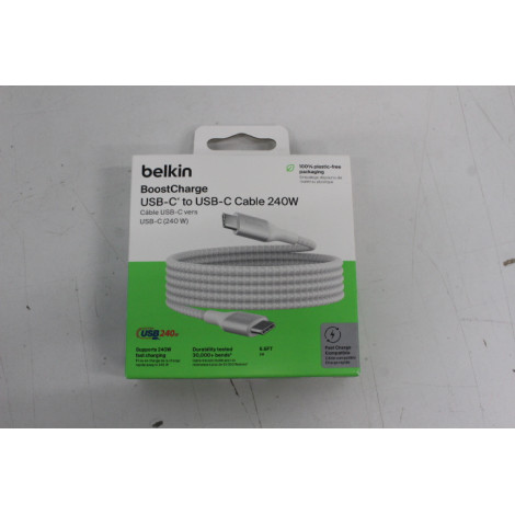 SALE OUT. Belkin 240W USB-C to USB-C Cable (2 m) - White | SALE OUT. SALE OUT. Belkin | DAMAGED PACKAGING