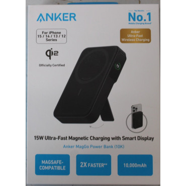 SALE OUT. | Anker 633 Magnetic Wireless Power Bank with 27W USB C port | A1654G11 | 10000 mAh | Black | DEMO