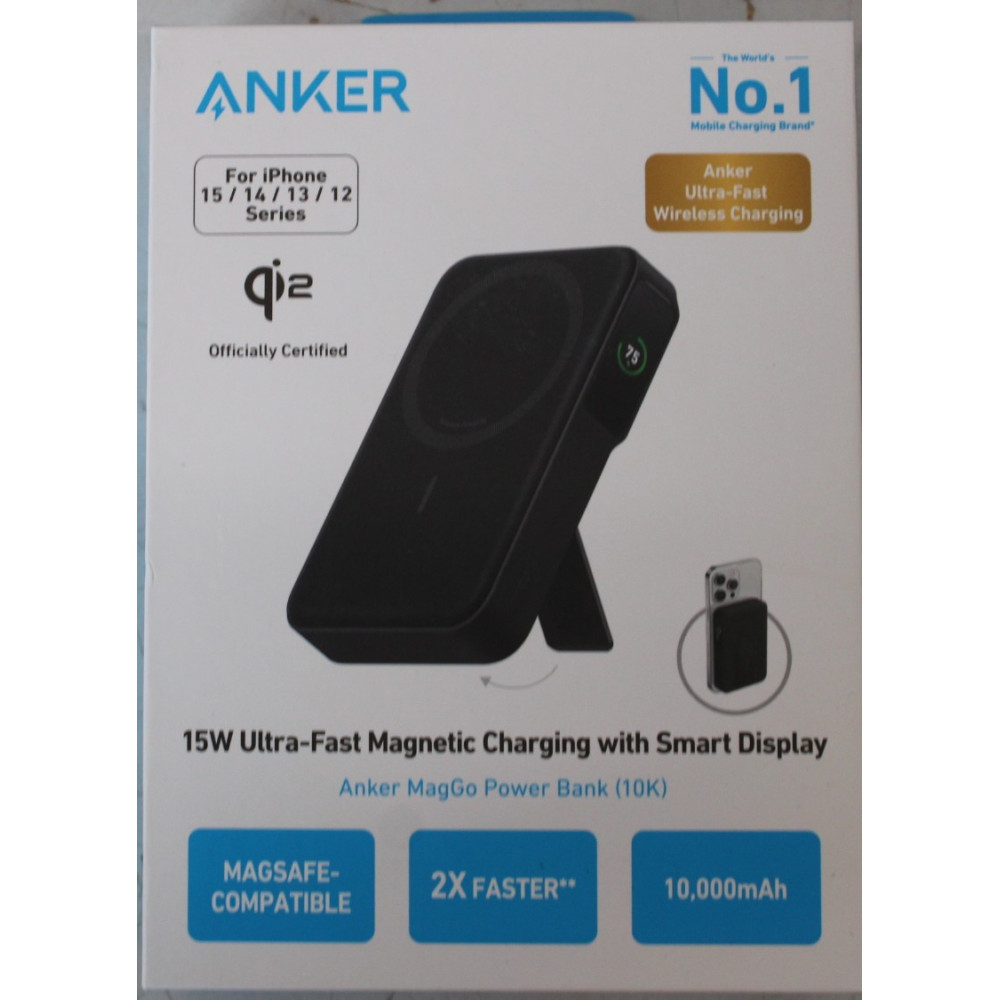 SALE OUT. | Anker 633 Magnetic Wireless Power Bank with 27W USB C port | A1654G11 | 10000 mAh | Black | DEMO