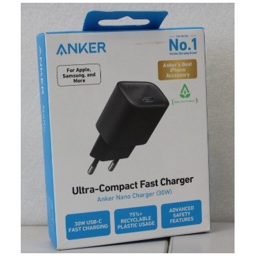 SALE OUT. Anker 511 Nano 4 Wall Charger 30W 1C, Black | SALE OUT. Anker 511 Nano 4 Wall Charger 30W 1C | A2337G11 | USB-C | DEMO