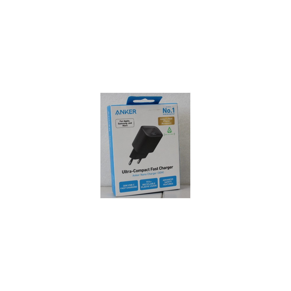 SALE OUT. Anker 511 Nano 4 Wall Charger 30W 1C, Black | SALE OUT. Anker 511 Nano 4 Wall Charger 30W 1C | A2337G11 | USB-C | DEMO