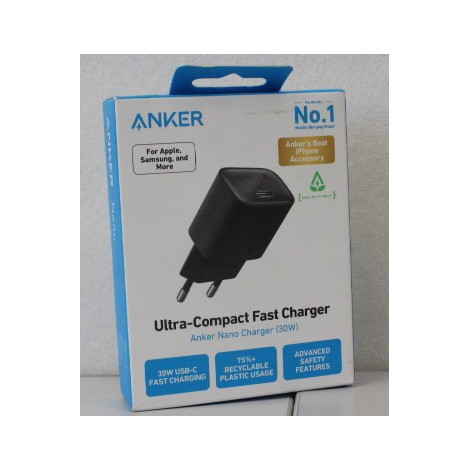 SALE OUT. Anker 511 Nano 4 Wall Charger 30W 1C, Black | SALE OUT. Anker 511 Nano 4 Wall Charger 30W 1C | A2337G11 | USB-C | DEMO