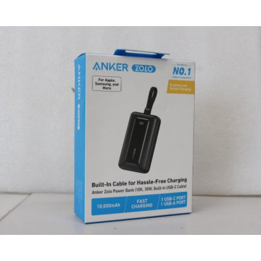 SALE OUT. Anker Power Bank with Built-In USB-C Cable | A1688H11 | 10000 mAh | Black | DEMO