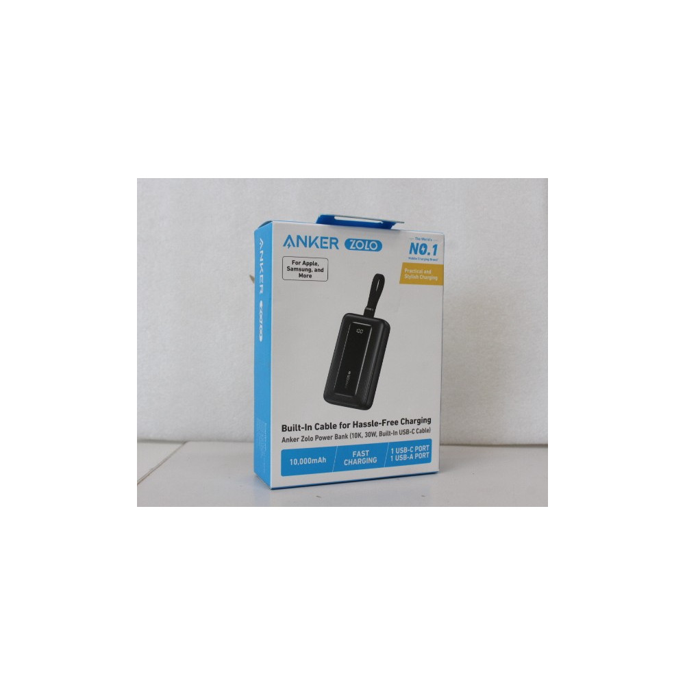 SALE OUT. Anker Power Bank with Built-In USB-C Cable | A1688H11 | 10000 mAh | Black | DEMO
