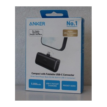 SALE OUT. Anker Nano Power Bank Built-In with USB-C Connector | A1653H11 | 5000 mAh | Black | DEMO