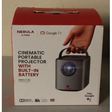 SALE OUT. Anker Nebula Mars 3 Air Google TV Projector with Built-In Netflix | Full HD (1920x1080) | 400 ANSI lumens | Black | DA