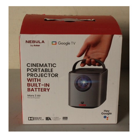 SALE OUT. Anker Nebula Mars 3 Air Google TV Projector with Built-In Netflix | Full HD (1920x1080) | 400 ANSI lumens | Black | DA