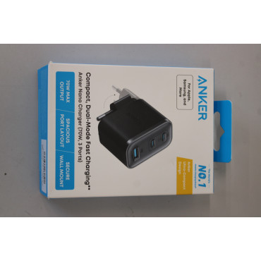 SALE OUT. Anker Nano Charger 70W, 3 ports, Black | Anker Nano Charger 70W, 3 ports, Black | 2 x 24 pin USB-C, 4 pin USB Type A |