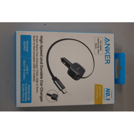 SALE OUT. Anker Nano Car Charger (75W, USB-C Port, Built-In Retractable USB-C Cable) | Anker Nano Car Charger (75W, USB-C Port, 
