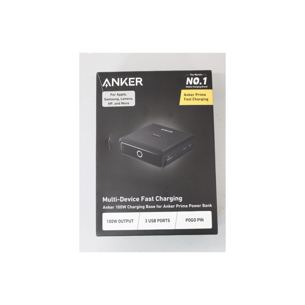 SALE OUT. Anker Prime Charging Base for Power Bank, 100W | A1902311 | Black | UNPACKED, DAMAGED PACKAGING, SCRATCHED