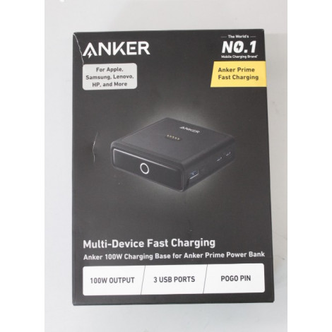 SALE OUT. Anker Prime Charging Base for Power Bank, 100W | A1902311 | Black | UNPACKED, DAMAGED PACKAGING, SCRATCHED
