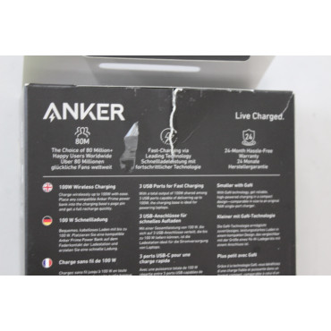 SALE OUT. Anker Prime Charging Base for Power Bank, 100W | A1902311 | Black | UNPACKED, DAMAGED PACKAGING, SCRATCHED