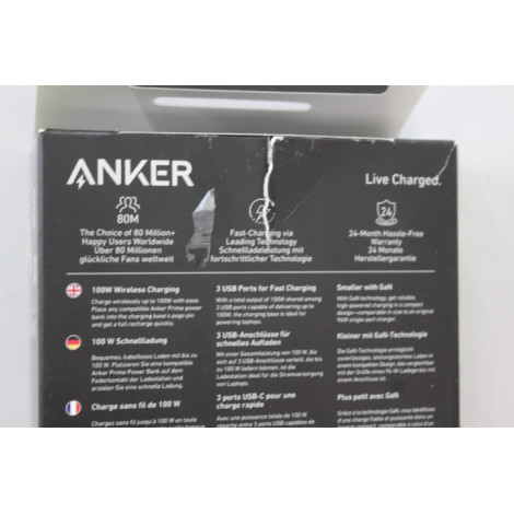SALE OUT. Anker Prime Charging Base for Power Bank, 100W | A1902311 | Black | UNPACKED, DAMAGED PACKAGING, SCRATCHED