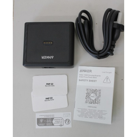 SALE OUT. Anker Prime Charging Base for Power Bank, 100W | A1902311 | Black | UNPACKED, DAMAGED PACKAGING, SCRATCHED