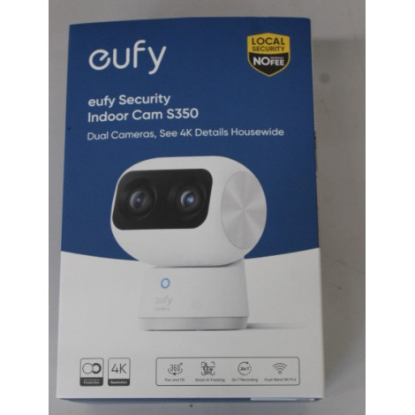 SALE OUT. Anker Eufy Security Indoor Cam S350, White | Anker Eufy Security Indoor Camera | S350 | 24 month(s) | Tabletop | Wide-