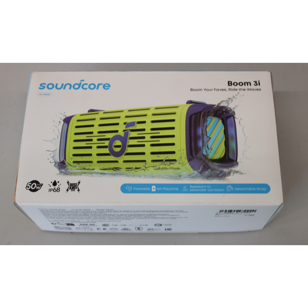 SALE OUT. Anker Soundcore Boom 3i Portable Bluetooth Speaker, Green | Anker Soundcore Speaker | Boom 3i | Warranty 24 month(s) |