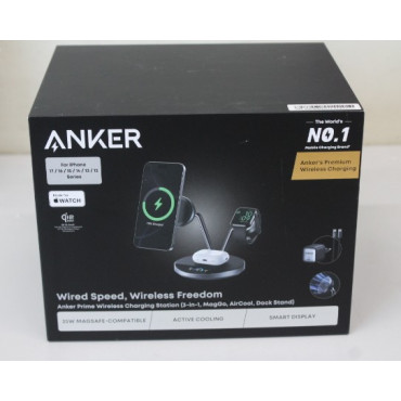 SALE OUT. Anker Prime Wireless Charging Station Qi2.2 25W wireles charging (3-in-1, MagGo, AirCool, Dock Stand) PSU added | UNPA
