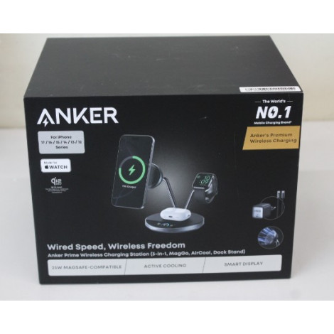SALE OUT. Anker Prime Wireless Charging Station Qi2.2 25W wireles charging (3-in-1, MagGo, AirCool, Dock Stand) PSU added | UNPA