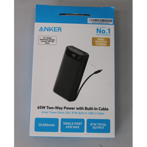 SALE OUT. Anker Power Bank 65W | A1383H11 | 20000 mAh | Black | UNPACKED, SCRATCHES