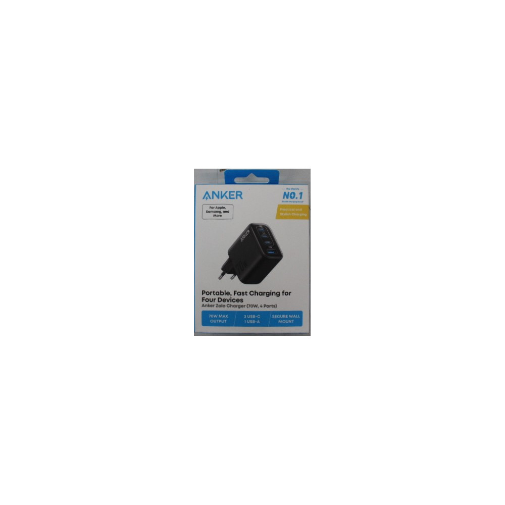 SALE OUT. Anker Zolo Charger 70W, 4-port, Black | Anker Charger | Zolo | DEMO | Black