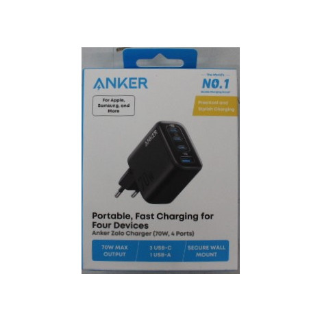 SALE OUT. Anker Zolo Charger 70W, 4-port, Black | Anker Charger | Zolo | DEMO | Black