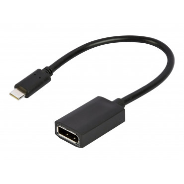 Cablexpert USB Type-C to DisplayPort adapter cable, 4K, 15 cm, black | Type-C to DisplayPort