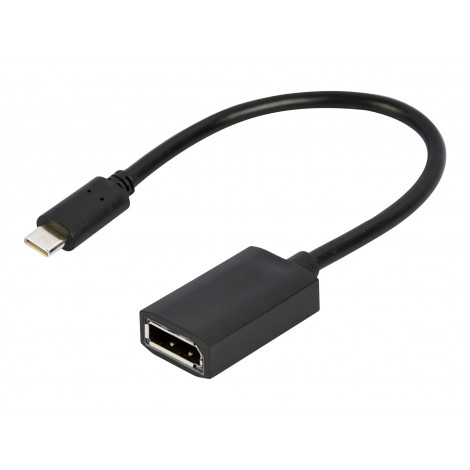 Cablexpert USB Type-C to DisplayPort adapter cable, 4K, 15 cm, black | Type-C to DisplayPort