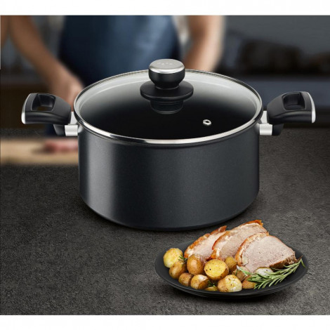 TEFAL | Unlimited Stewpot | G2554672 | 5 L | Aluminum | Dishwasher proof | Lid included | Black