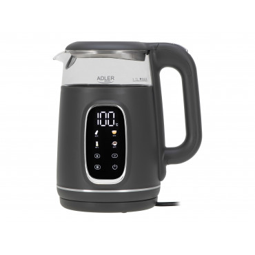 Adler Kettle with LED Display | AD 1305 | Electric | 2200 W | 1.7 L | Plastic | 360 rotational base | Grey