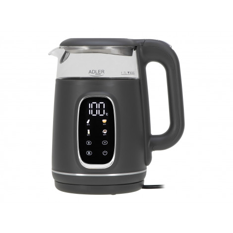 Adler Kettle with LED Display | AD 1305 | Electric | 2200 W | 1.7 L | Plastic | 360 rotational base | Grey