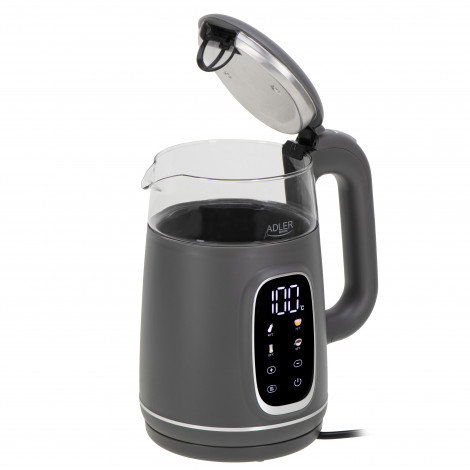 Adler Kettle with LED Display | AD 1305 | Electric | 2200 W | 1.7 L | Plastic | 360 rotational base | Grey